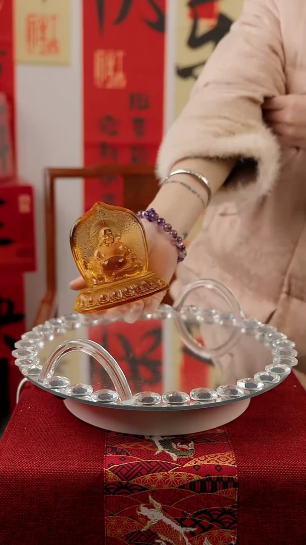 【闪购商品】琉璃弥勒佛佛牌摆件