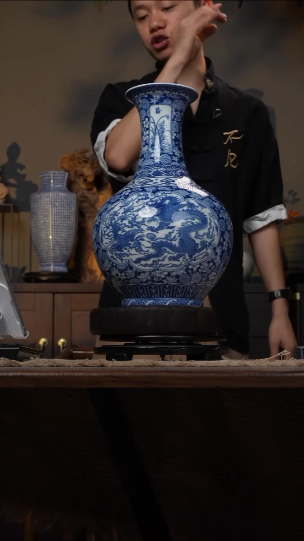 摆件WN问泥景德镇陶瓷花瓶摆件