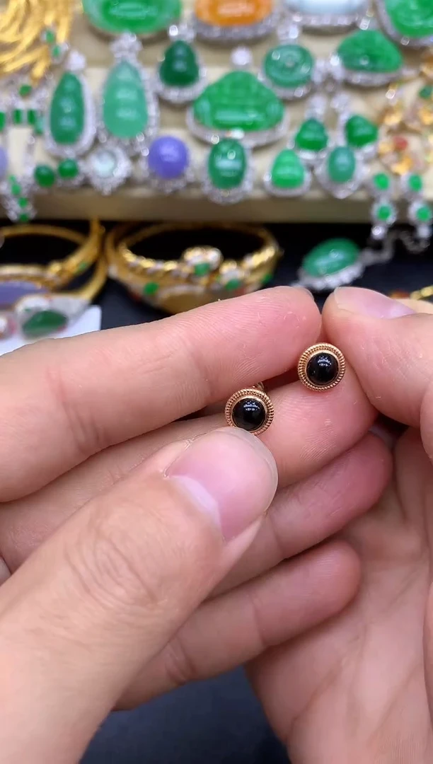 18K金镶嵌翡翠耳饰188-中国好珍宝