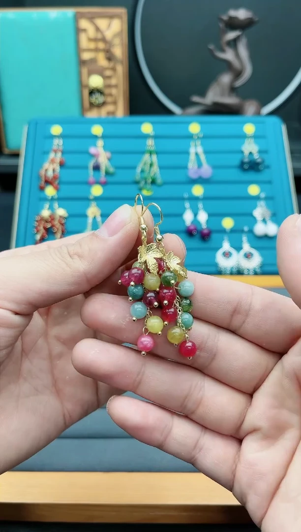 【闪购商品】玛瑙/玉髓耳钉银S925镶嵌311000