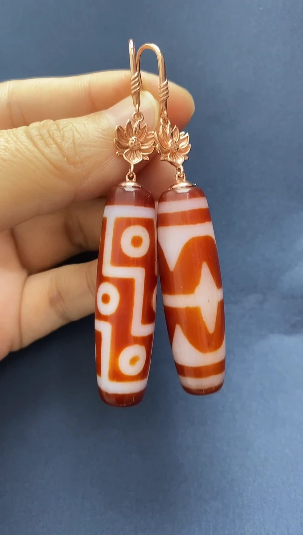 未镶嵌耳钉玛瑙/玉髓耳坠