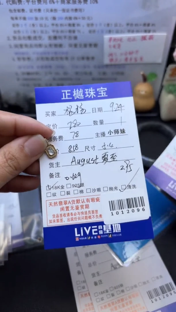 18K金镶嵌配石翡翠杨***姐ZYZB-1012096