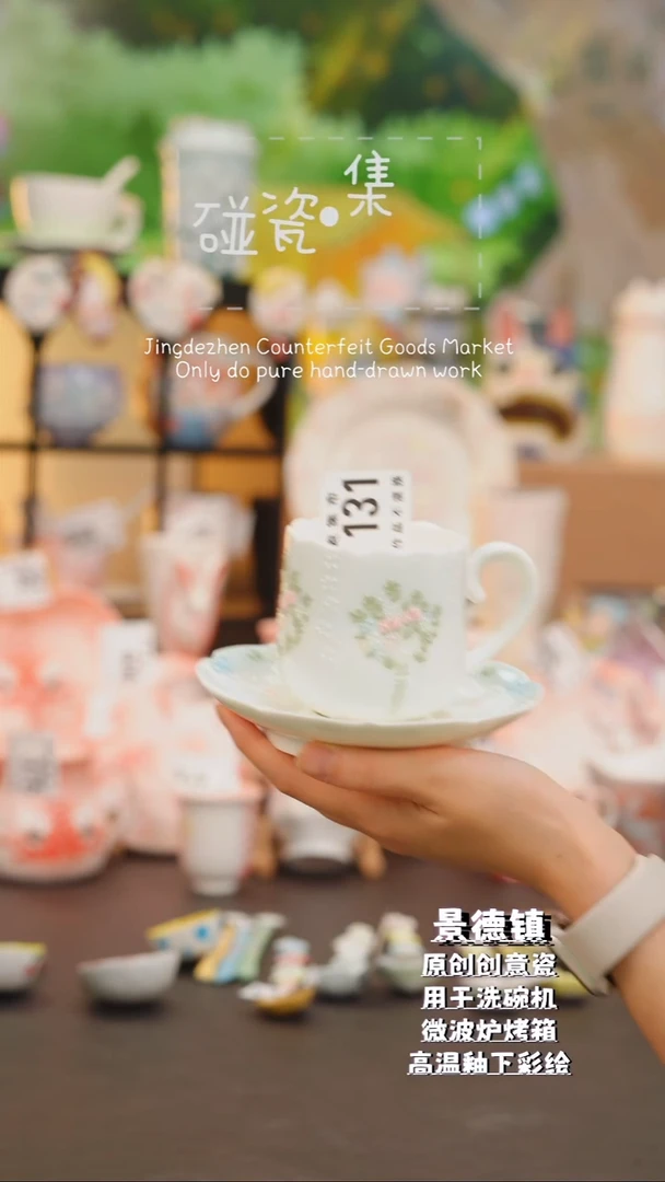 杯子131景德镇手工手绘高温釉下瓷