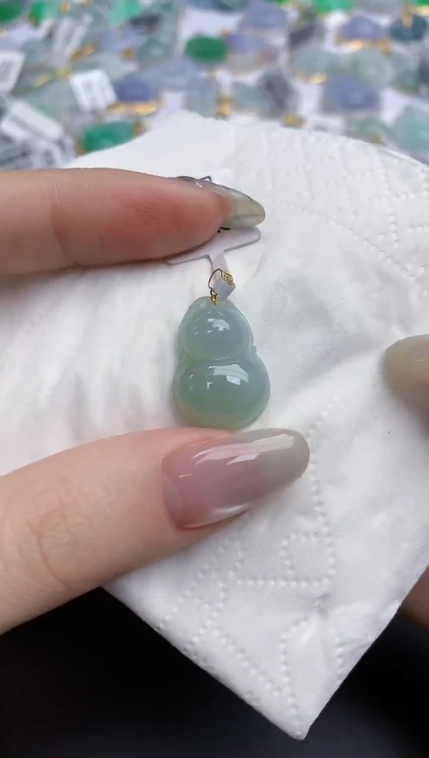 【闪购商品】翡翠颈饰18K金镶嵌天然缅甸翡翠A货