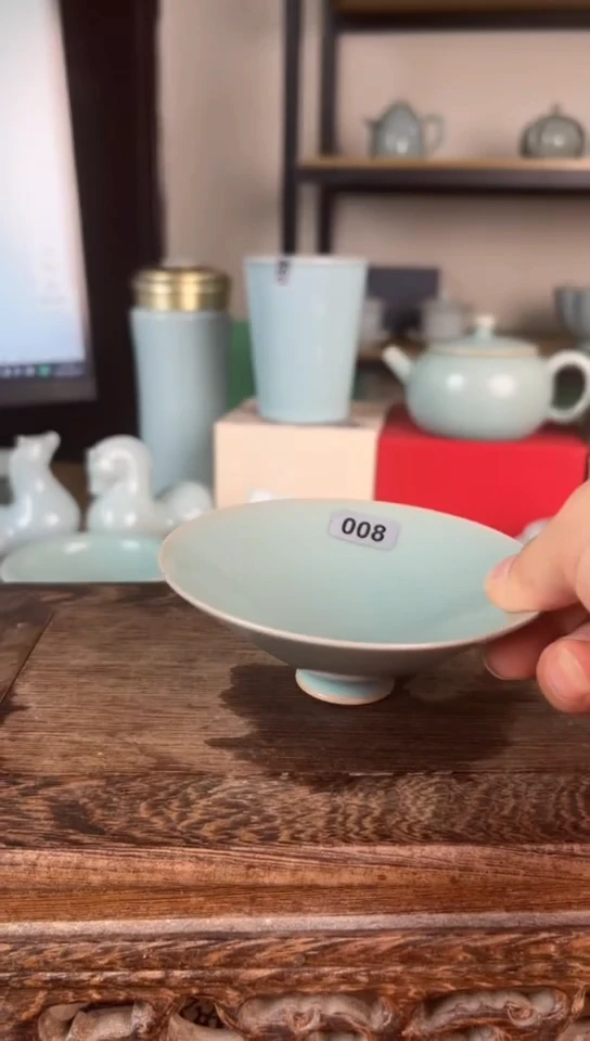 杯008号仿古釉斗笠杯微微不完美不开片