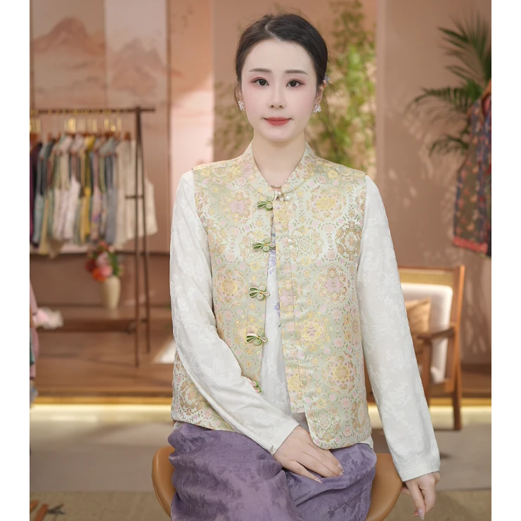 《 惊秋-马夹》2025年秋冬新款国风提花简约双面穿休闲百搭气质马