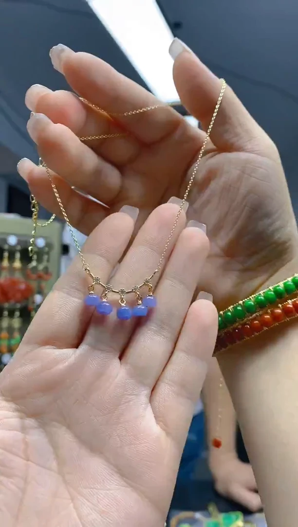 【闪购商品】翡翠耳饰合金191翡翠锁骨链