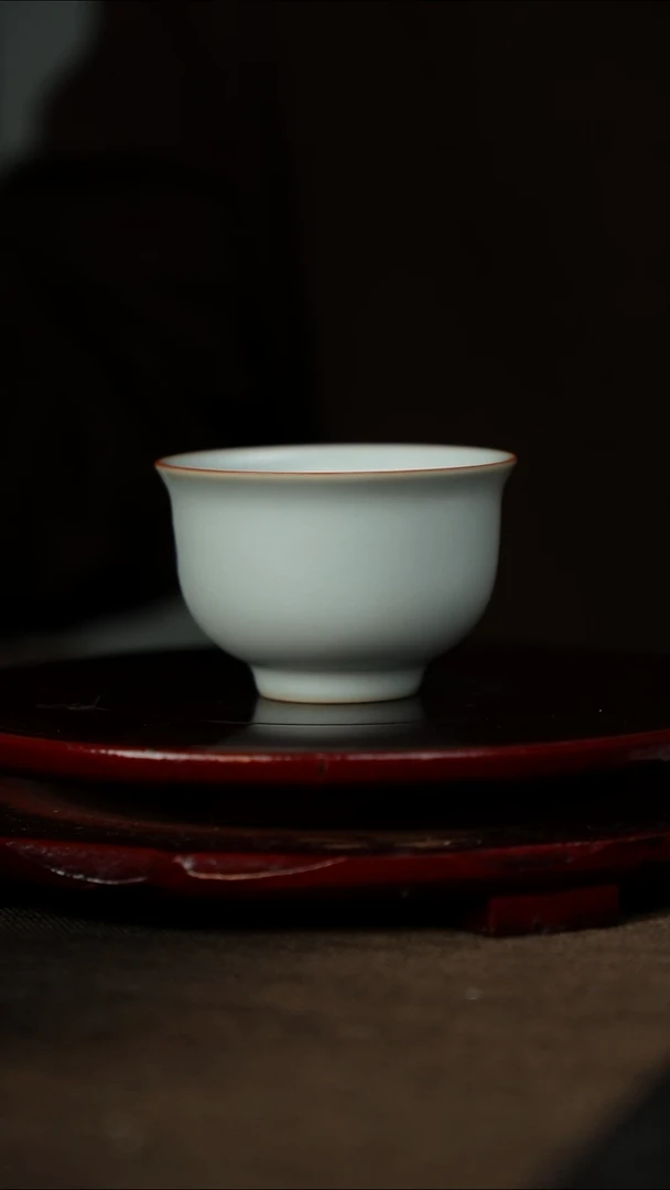 微微瑕 小压手杯 无底款