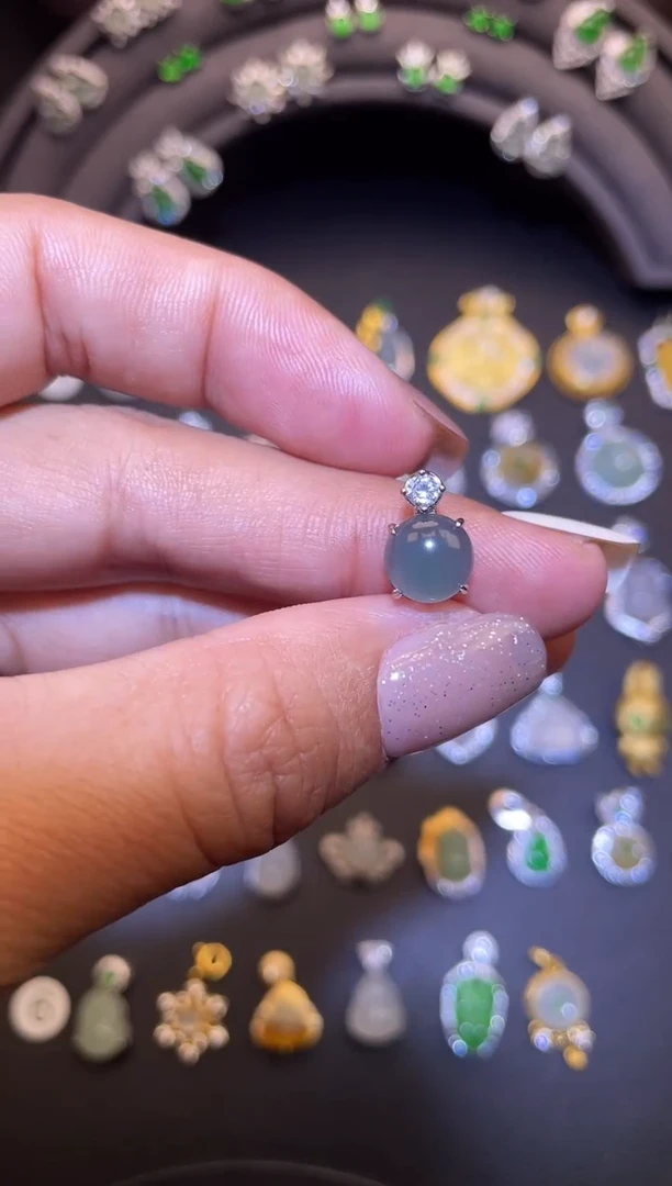 吊坠(不含链)银S925镶嵌翡翠1