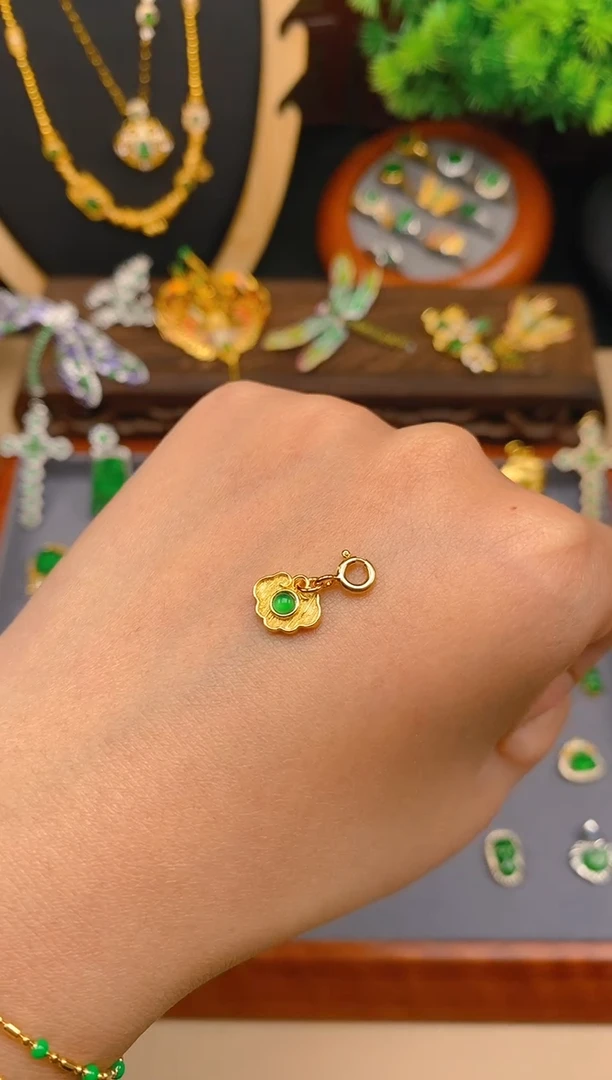 【闪购商品】翡翠吊坠(不含链)银S925镶嵌如意万能扣