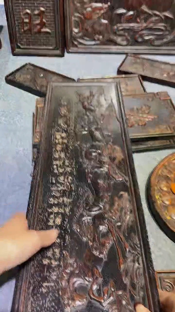 木紫檀雕刻板一物一拍