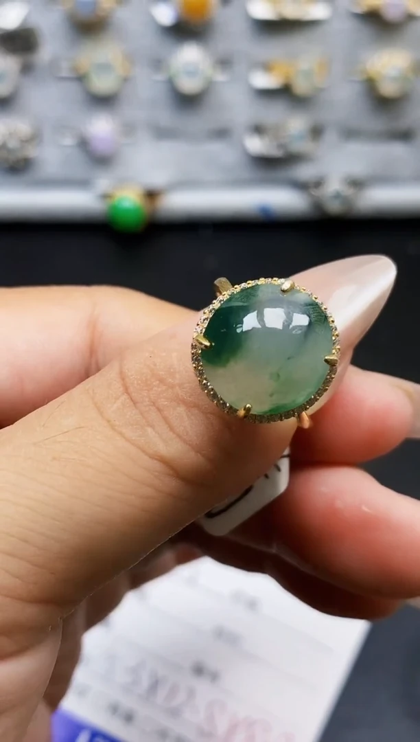 银S925镶嵌戒指翡翠2280