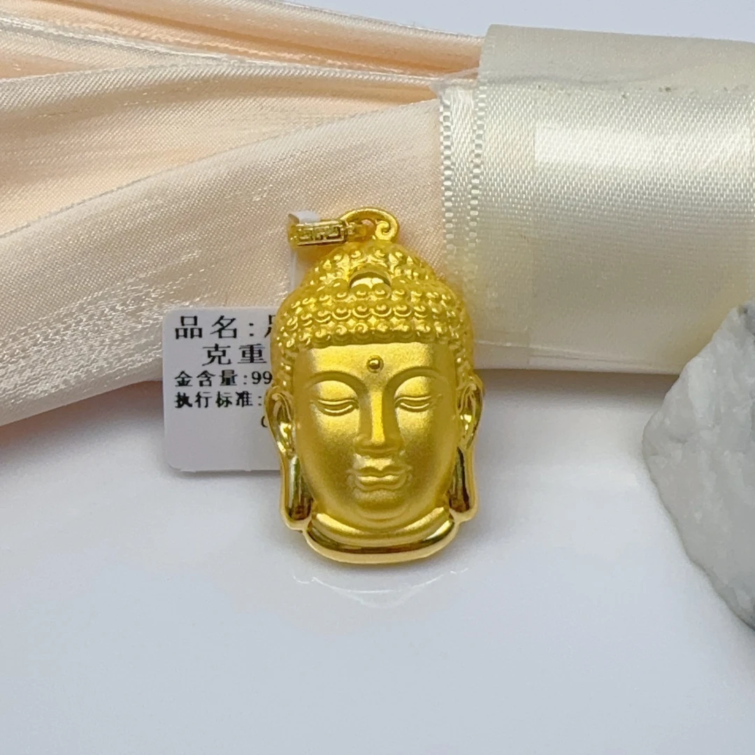 《小糖姐珠宝上新》足金黄金9999 佛头吊坠 经典 大气