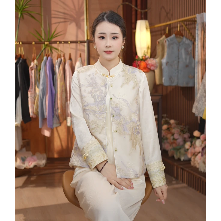 《 淡雅佳人-马夹》新中式刺绣国风清爽透气休闲马夹