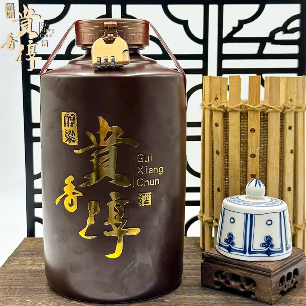 醇粱贵香淳（棕色圆柱坛） 酱香型白酒53度5L*1