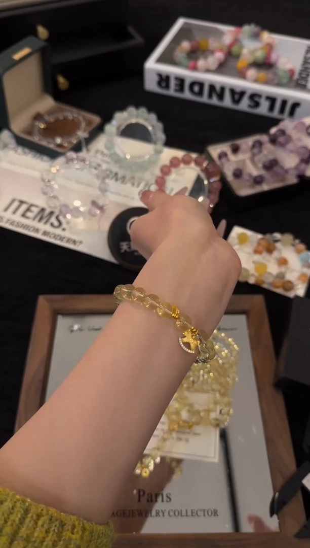 合金手链水晶马上有米x3679