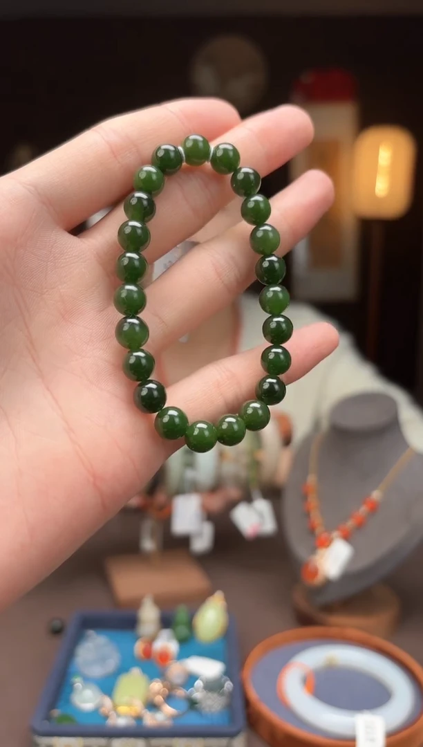 【闪购商品】和田玉F180和田玉碧玉手串0719未镶嵌-