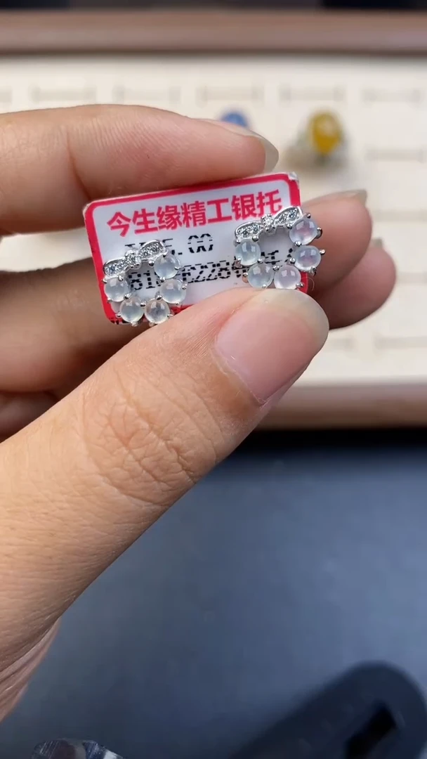 翡翠戒指银S925镶嵌636363636