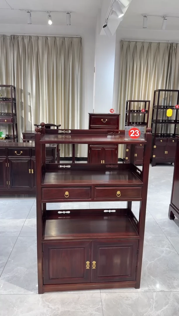 黑酸枝木类储物柜博古架