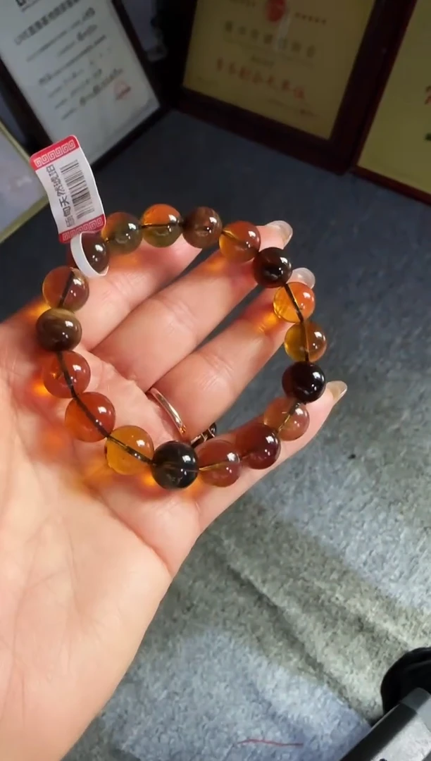 手串琥珀未镶嵌#23缅甸琥珀多宝手串11mm
