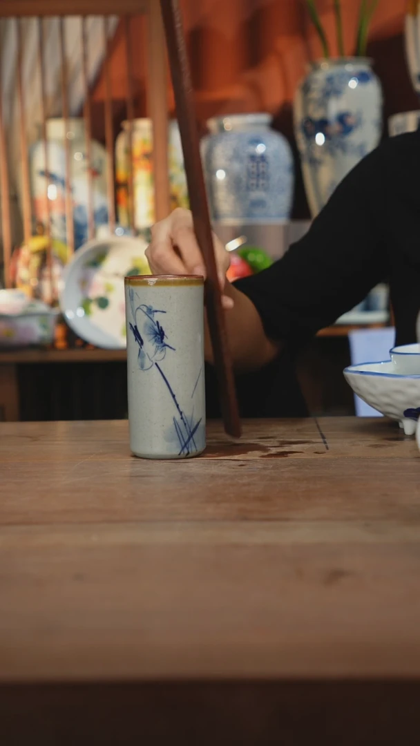 瓷片【简家甄选】景德镇设计师釉下手绘陶瓷餐具