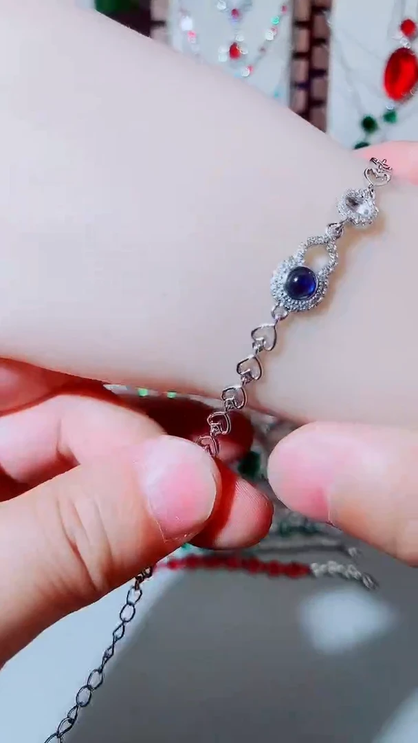手链蓝宝石未镶嵌蓝宝石单颗葫芦手链
