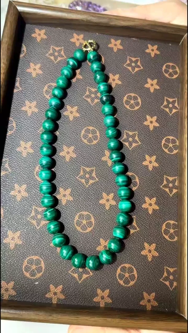 孔雀石合金颈饰天然孔雀石项链