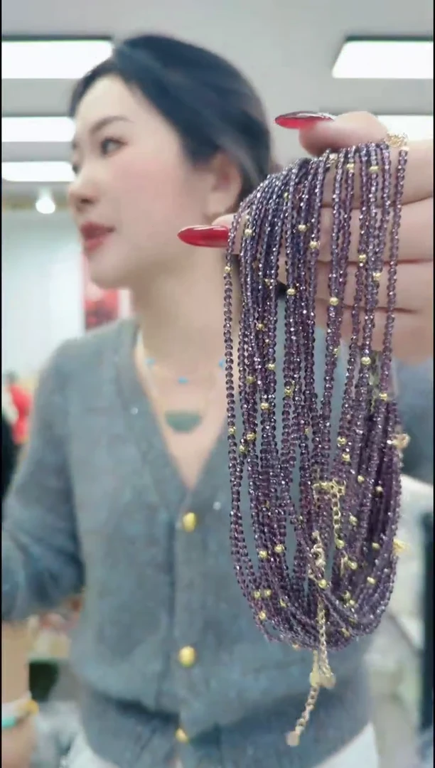 【闪购商品】紫晶颈饰合金2236字项链