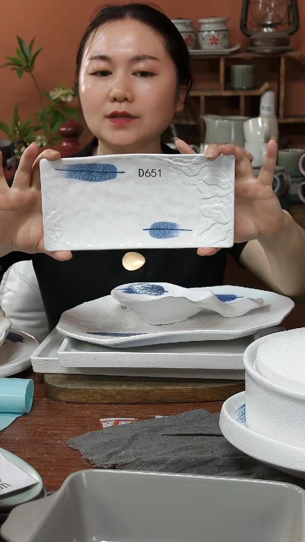 碗D651陶瓷小长条一件套微瑕