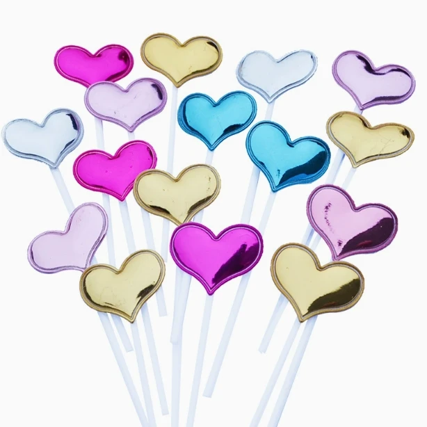 镜面爱心生日蛋糕装饰镜面皇冠蛋糕装饰甜品台插牌