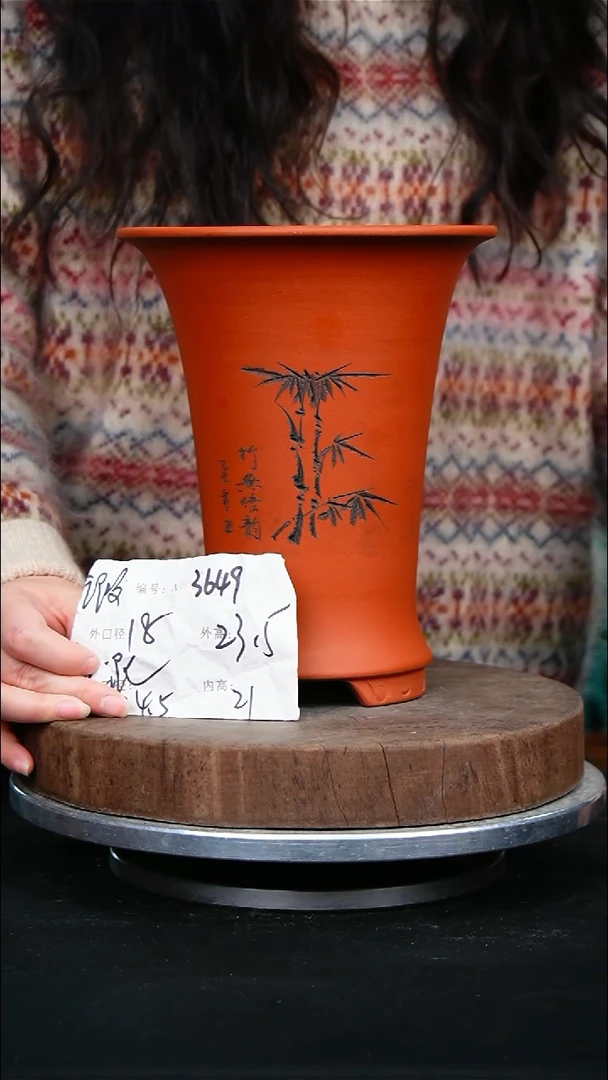 紫砂花盆3649花泥紫砂花盆