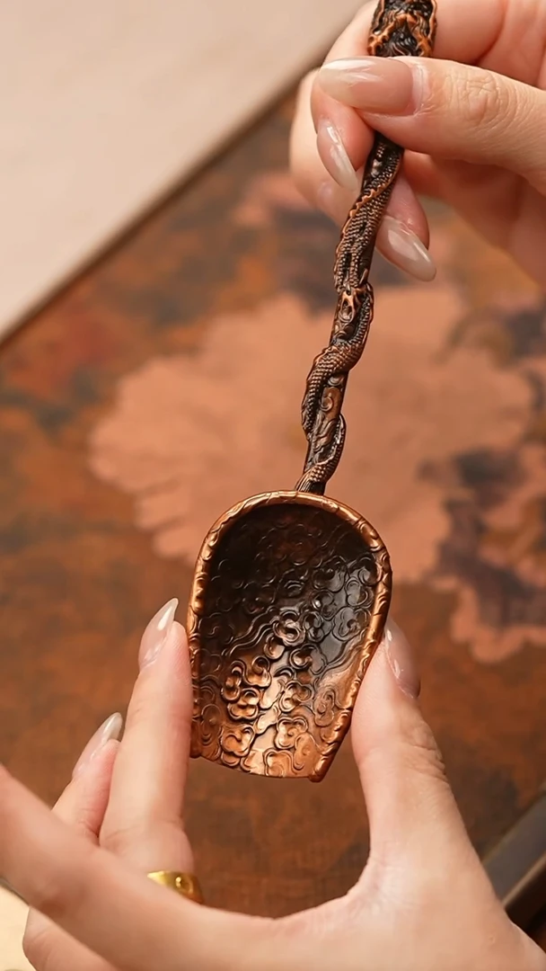 【闪购商品】云龙茶勺/茶匙/古铜