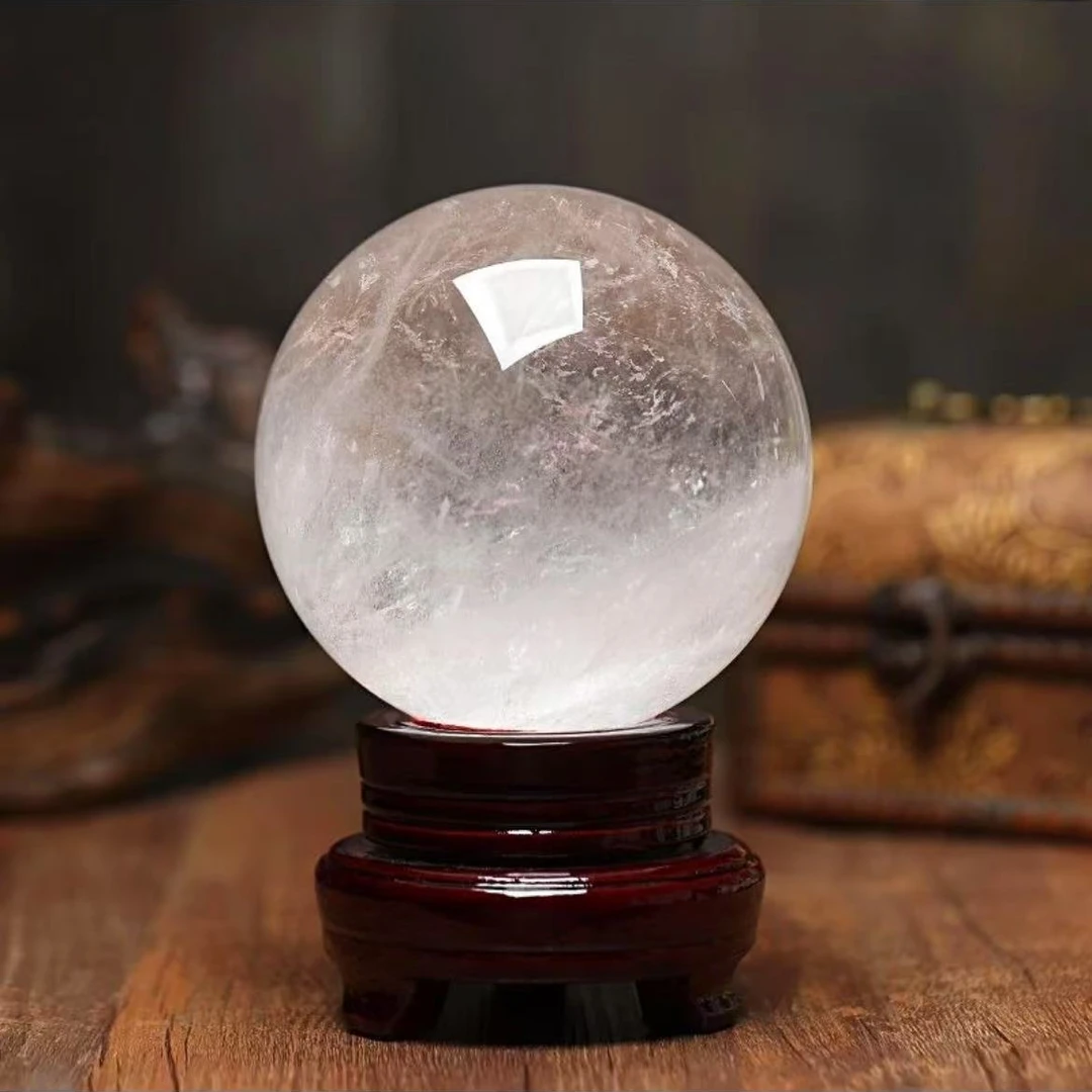 白天然晶水晶球家居摆件乔迁送礼球形圆形手工神器透明家用创意