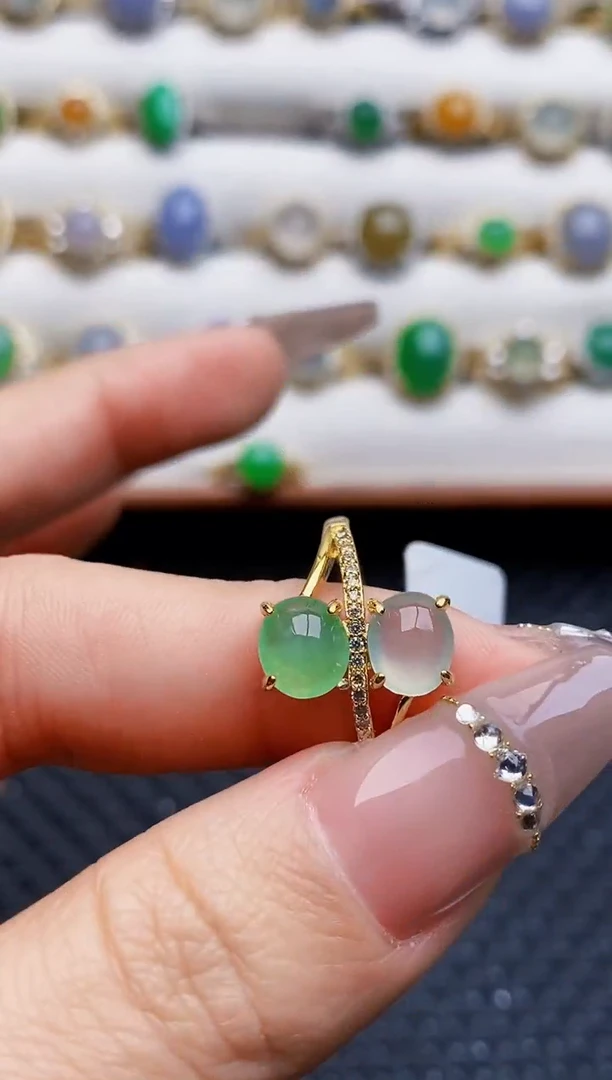 银S925镶嵌戒指翡翠6951