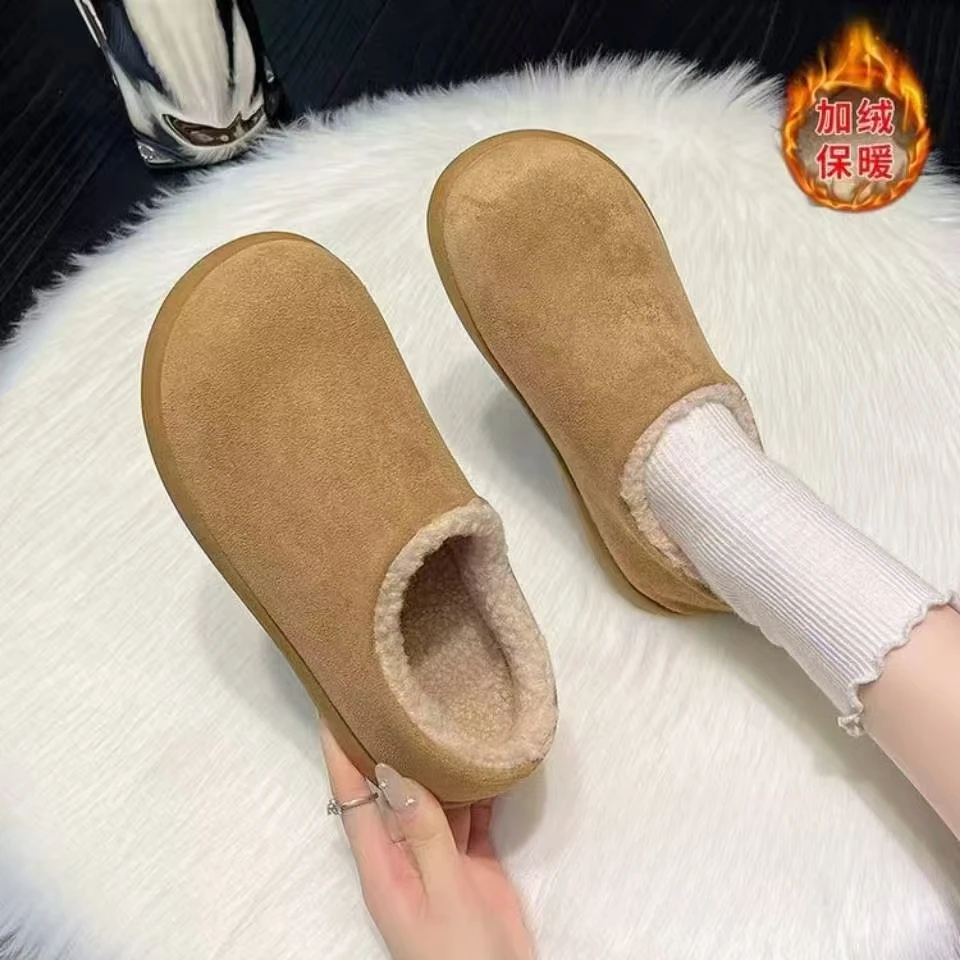 【叶子好物】A1132圆头带毛鞋