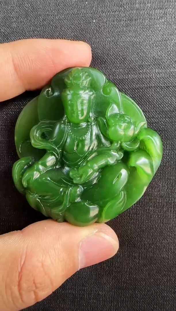 【闪购商品】和田玉吊坠未镶嵌俄七老料观音吊坠