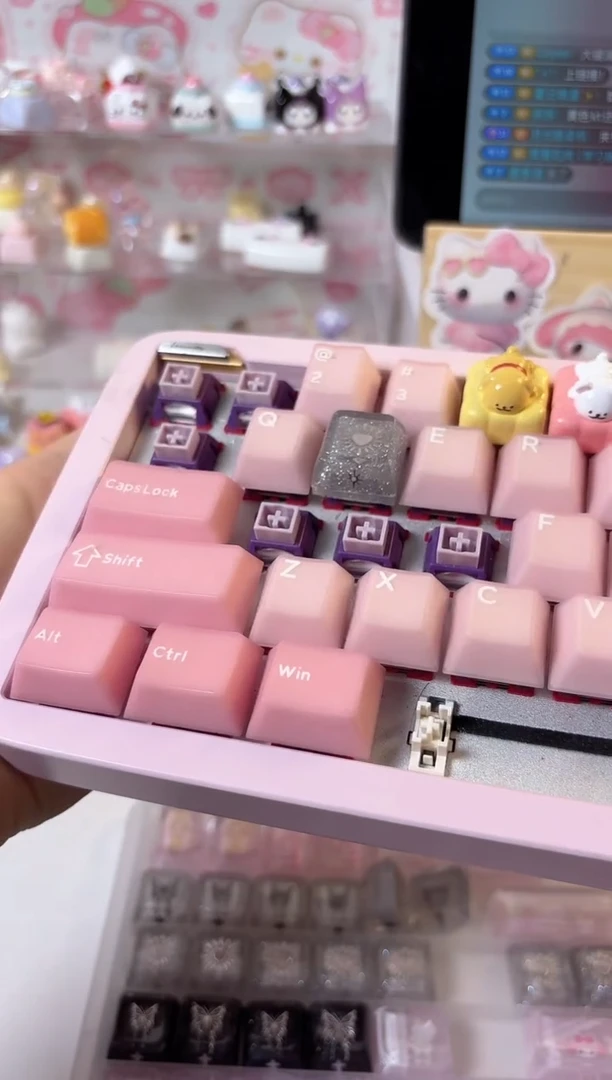 6.爆闪银色爱心滴胶键帽