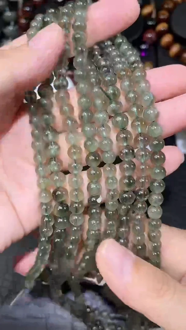 未镶嵌手链水晶绿兔毛多圈手链A7（多样性发其一）