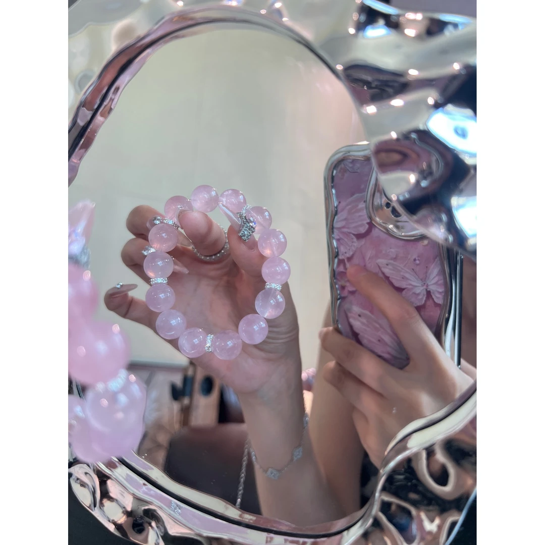 As【世纪樱花】糖果小高品透体马粉水晶手串
