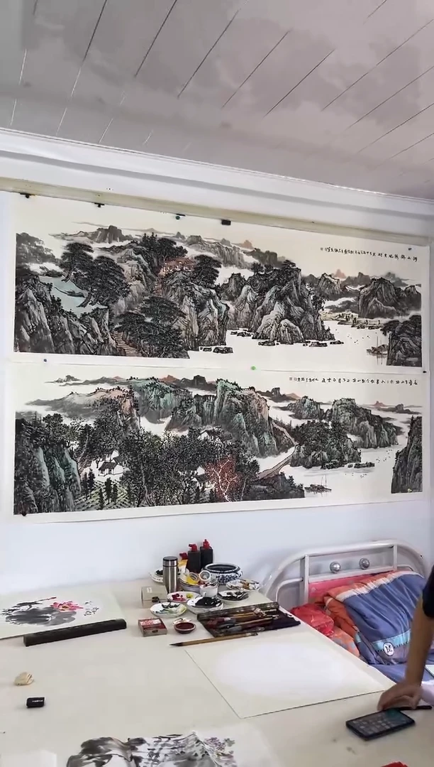 国画张瀚东山水尺八平