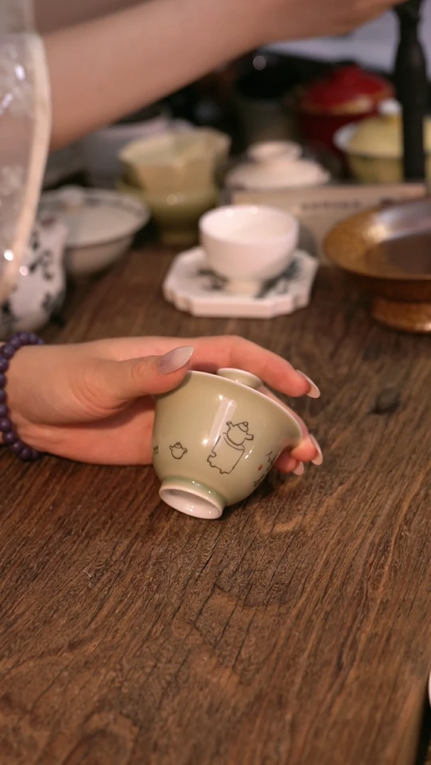 【围炉盖碗】原创手工手绘茶器