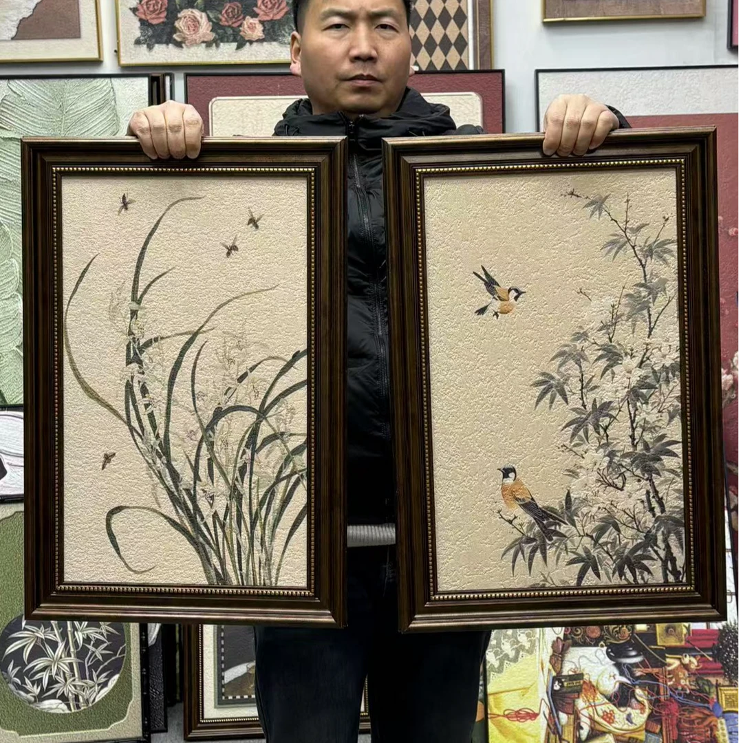 法式中国风客厅装饰画美式复古沙发挂画新中式水墨风景餐厅4060