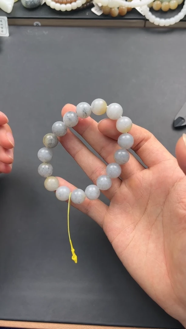 未镶嵌手串和田玉和田青花手串卡12微色差