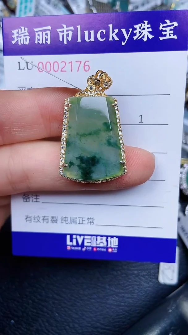 颈饰银S925镶嵌翡翠2176