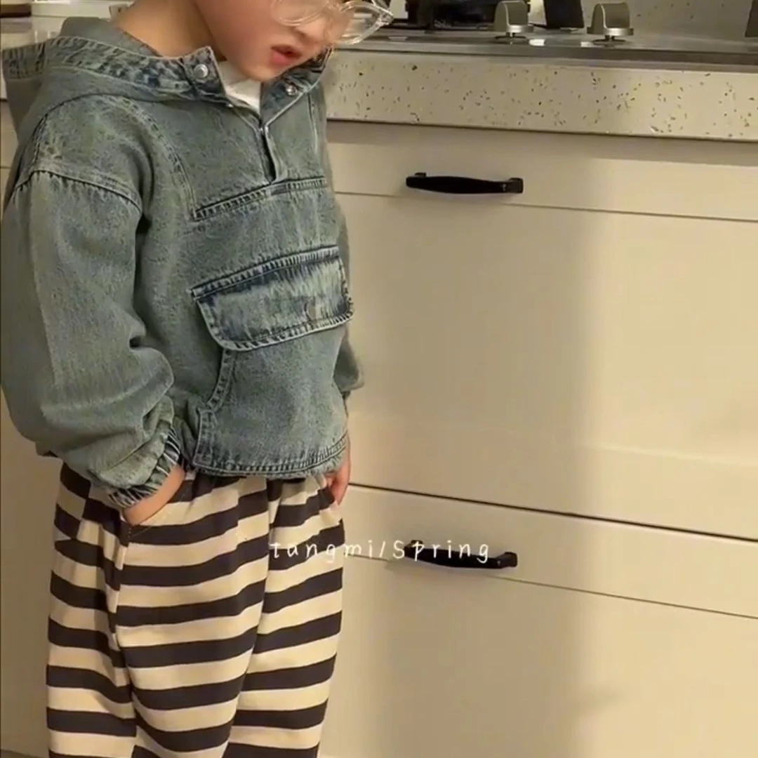 菜菜家童装tm牛仔帽衫外套81013