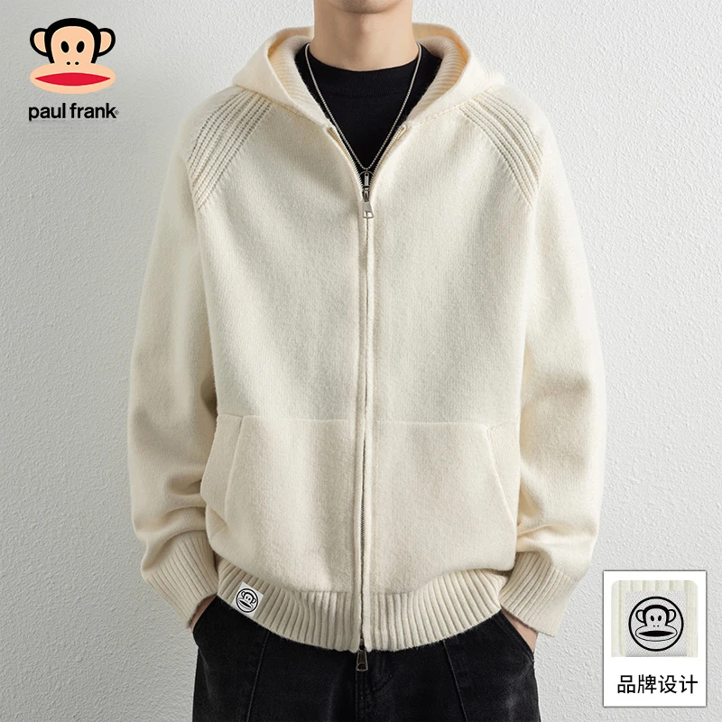 PaulFrank/大嘴猴新款开衫针织毛衣男士秋季新款美式宽松休闲外套