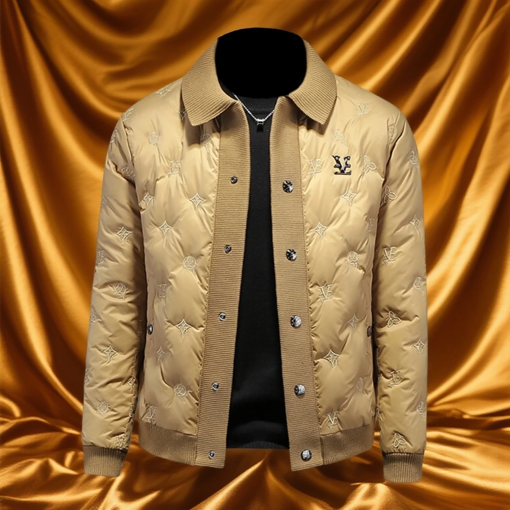 维斯克纳时尚白鸭绒羽绒服男士大码外套加厚修身潮流冬季新款轻薄