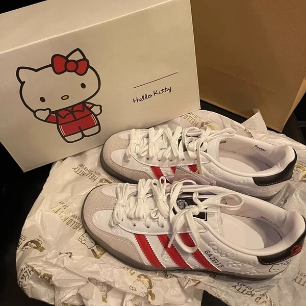 香港正品现货KT猫联名款德训鞋女款2025夏季爆款百搭休闲板鞋女鞋