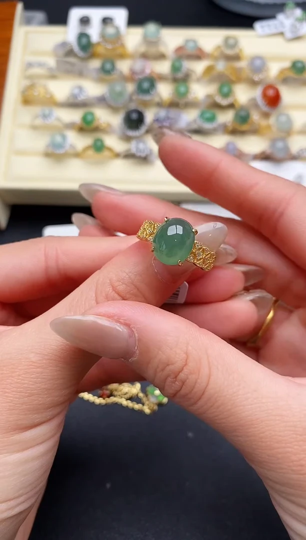 【闪购商品】翡翠戒指银S925镶嵌22222222+5