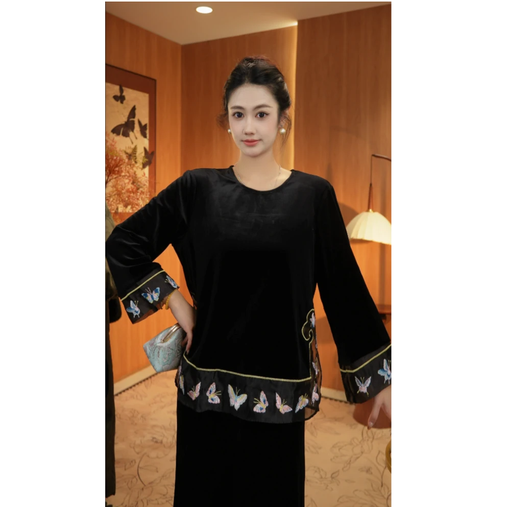 【云裳蝶】重工天花板重工早秋刺绣外套上衣2025c3566小禹-大女王仓